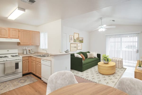 Bright, modern interior of a living space