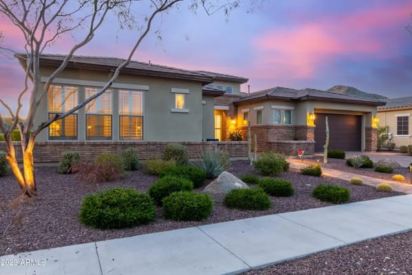 Exterior view of the facility at sunset