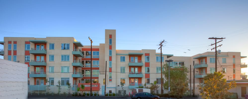 Exterior of Long Beach Senior Housing building