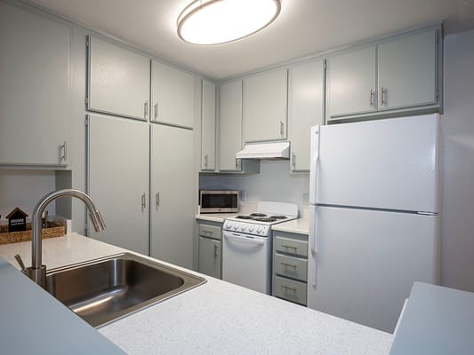 Bright, modern kitchen in a senior living facility