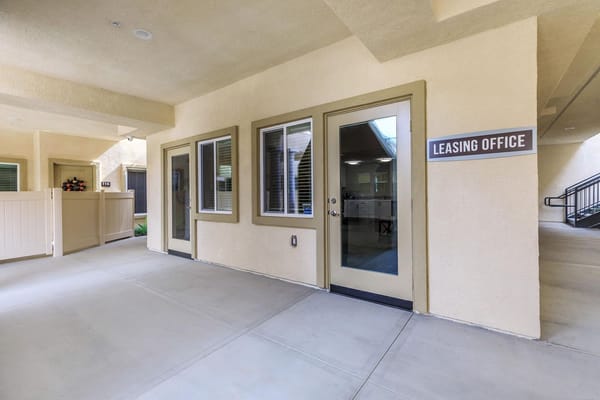 Exterior view of the leasing office entrance
