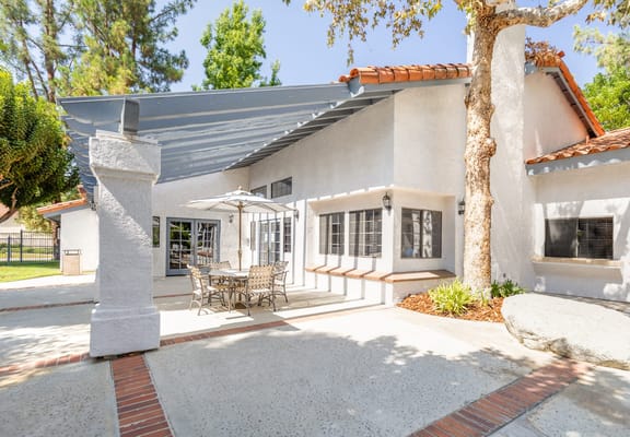 Outdoor patio area of the facility