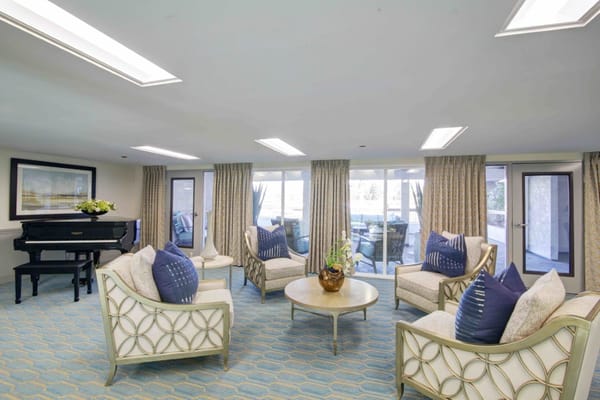 Bright common area with comfortable seating