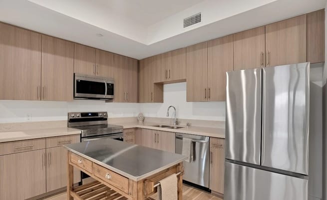 Modern kitchen interior in a senior living space