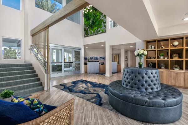 Modern lobby area of Clearwater at Riverpark