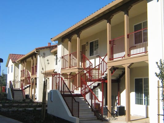 Exterior of Vintage at Laguna II Apartments showing stairs and balconies