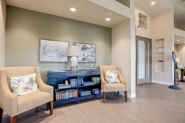 Bright and welcoming interior lobby area