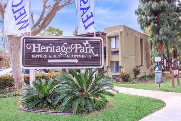 Sign for Heritage Park Mature Adult Apartments