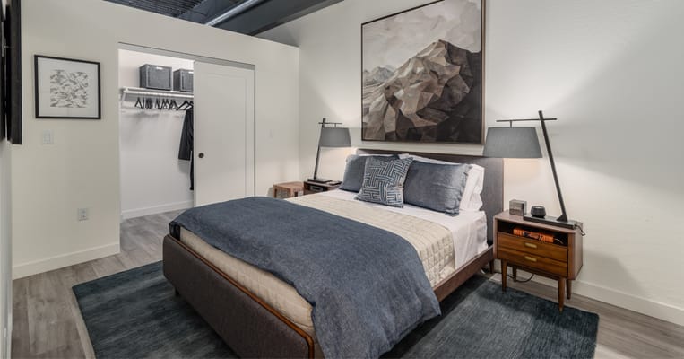 Modern interior of a private bedroom in the facility