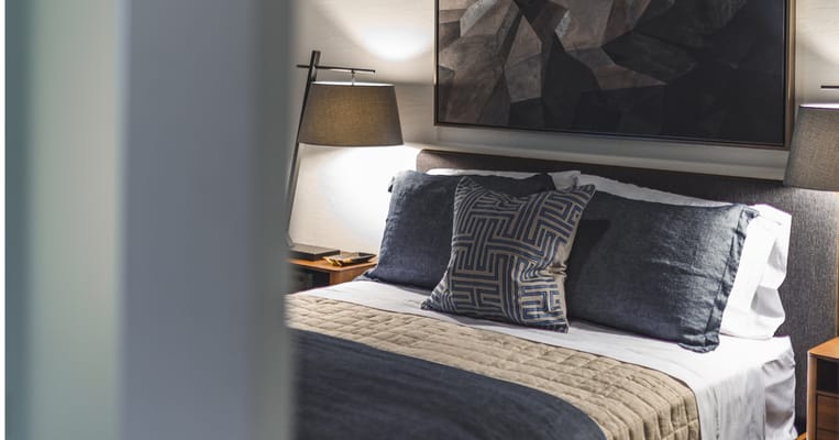 Cozy bedroom setup with modern decor