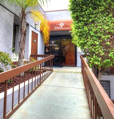 Entrance ramp leading to St. Paul's Plaza