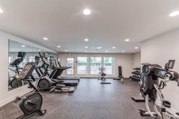 Interior view of a fitness room with equipment
