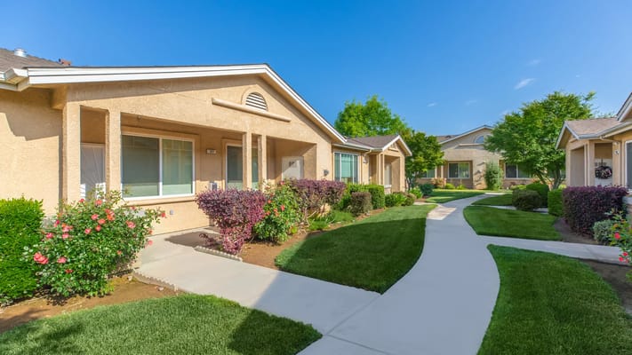 Well-maintained outdoor pathways and landscaping