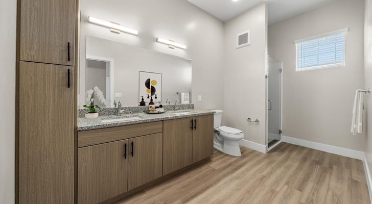 Modern interior of a resident bathroom