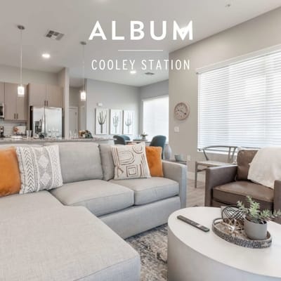 Bright common area with modern furniture