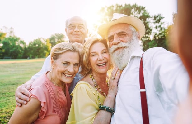 Group of seniors enjoying time outdoors