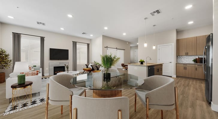 Bright interior of a common area with modern furnishings