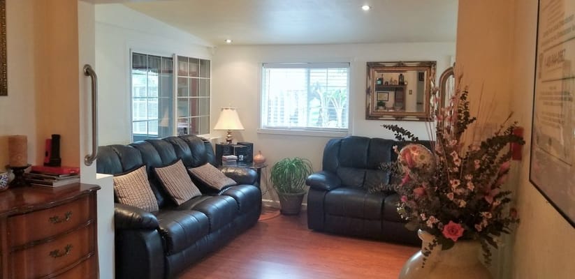 Cozy living room area of the facility