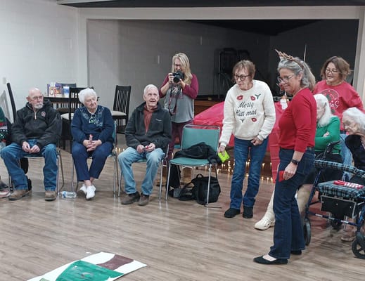 Residents participating in a holiday event