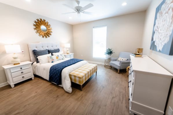 Stylish private room with modern decor and furnishings