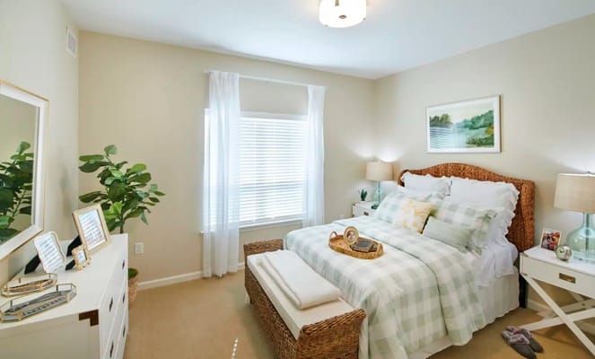 Cozy interior of a private resident room