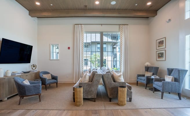Common area with seating and natural light