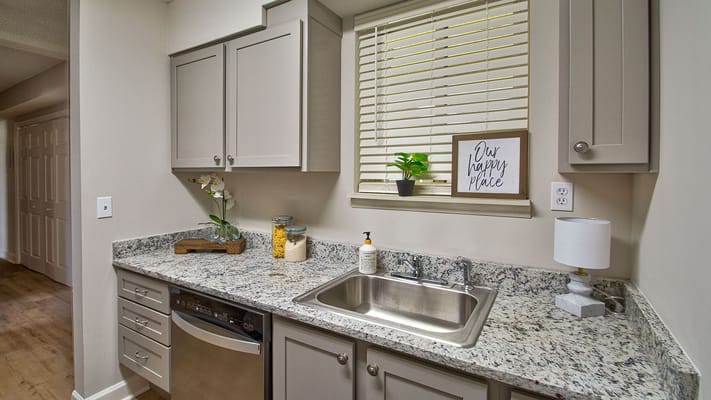 Modern kitchen area in a senior living facility