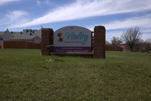 Sign for Vitality Living Stony Brook facility
