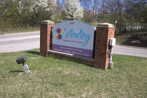 Facility signage with name and services listed