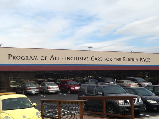 Exterior view of a senior care facility building