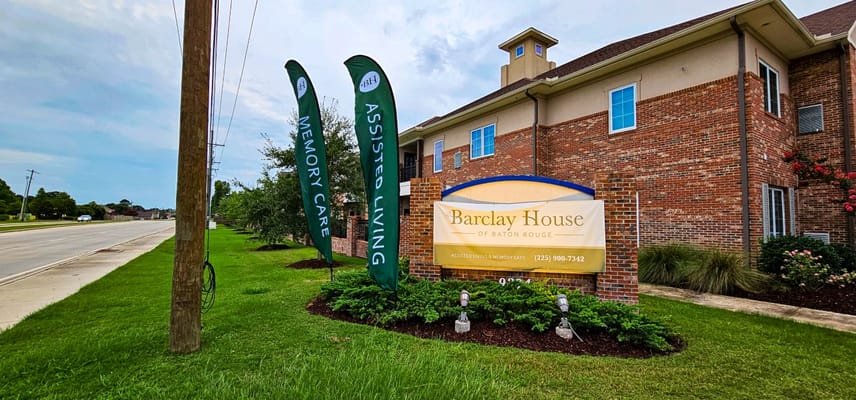 Signage and entrance of Barclay House of Baton Rouge