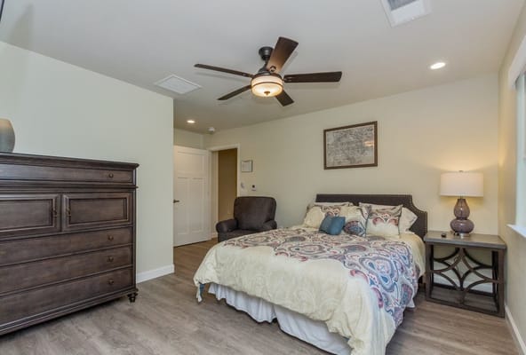 Cozy interior of a resident room with modern decor