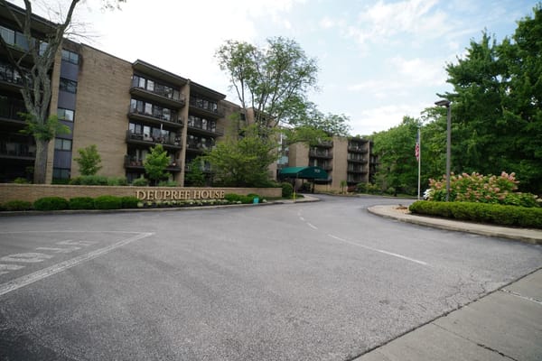 Exterior view of Deupree House building entrance