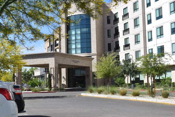 Exterior view of Clarendale Arcadia with landscaped entry