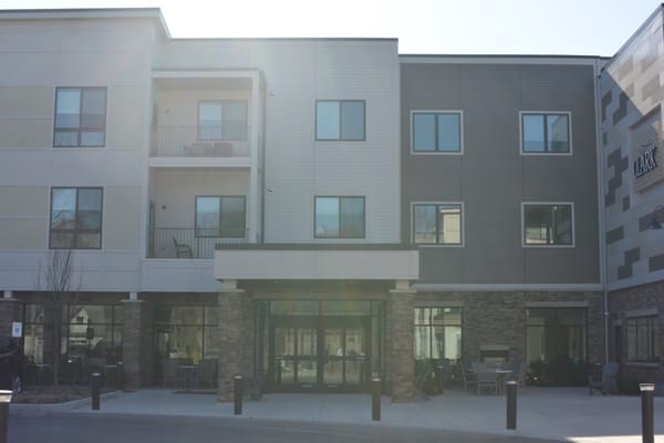 Front entrance of Clark Retirement at Keller Lake