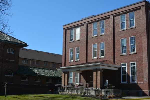 Brick building exterior of Villa Maria Retirement Community