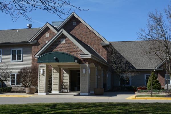 Exterior view of the nursing home facility entrance
