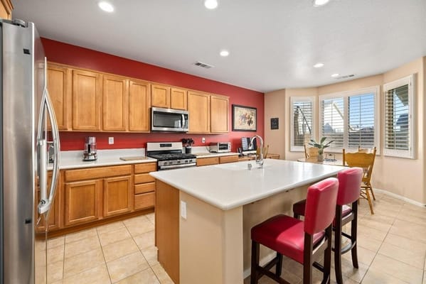 Interior view of a spacious kitchen in the facility