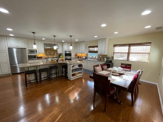 Bright, modern kitchen space in an assisted living facility