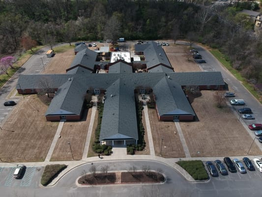 Aerial view of the Huntsville Health and Rehabilitation building layout