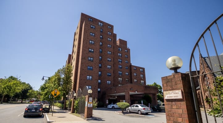 Exterior view of Saint Elizabeth Apartments building.