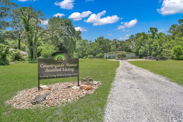 Entrance sign for Countryside Manor Assisted Living