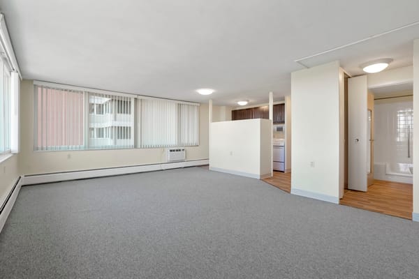 Spacious interior of a resident's living unit
