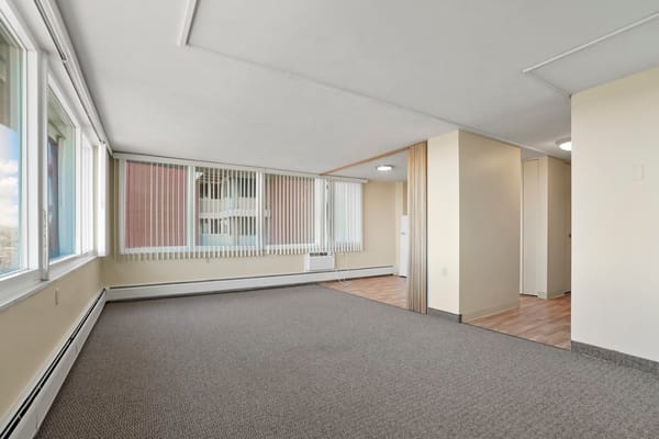 Bright, spacious interior of a resident room