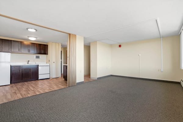 Spacious interior of a resident unit in the facility