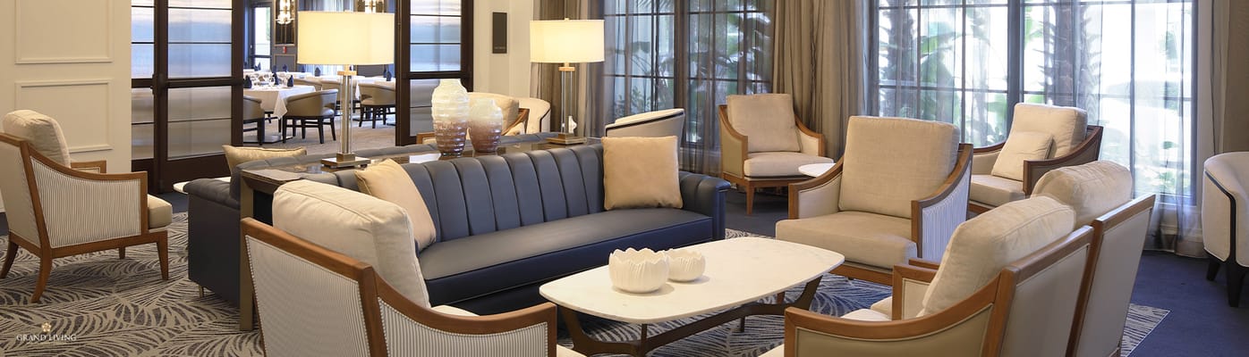 Common area seating with elegant decor