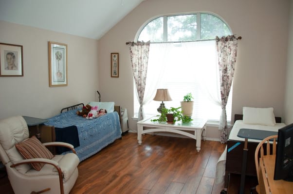 Cozy room with a bed and natural light