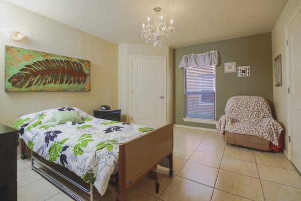 Cozy interior of a private resident room with decor