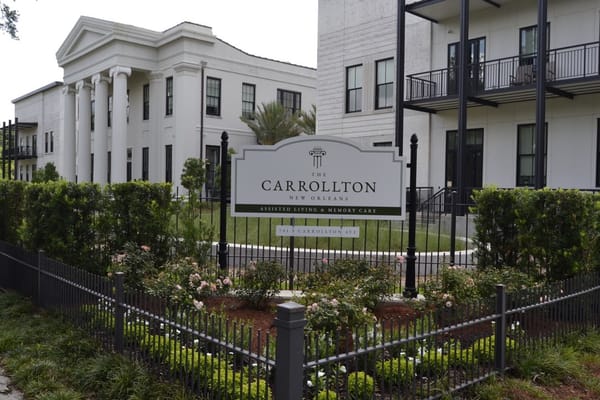 Exterior view of The Carrollton assisted living facility