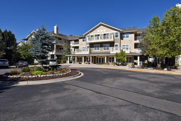 Exterior view of Concordia on the Lake facility with gardens